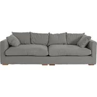 Big-Sofa GUIDO MARIA KRETSCHMER HOME & LIVING "Pantin" Sofas Gr. B/H/T: 266cm x 80cm x 113cm, Struktur, grau extra weich und kuschelig, Füllung mit Federn Daunen