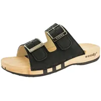 woody Damen Maxima Clog Pantolette, Nero, 41 EU