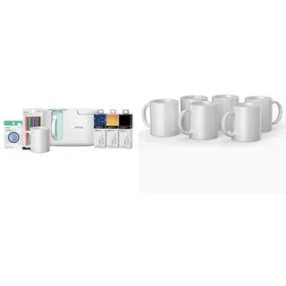 Cricut Mug Press Starterpaket | Machen Sie professionelle Tassen zu Hause & Unisex, Erwachsene Blanko-Becher, 6 x Infusible Ink Sublimation Becher