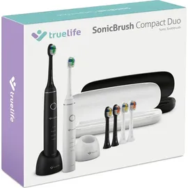 TrueLife SonicBrush Compact Duo schwarz/weiß + 2. Handstück + Reiseetui