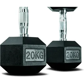 Matchu Sports Hexagon Hantel Kurzhanteln Set 20 kg schwarz