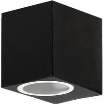 Grafner Aluminium Wandlampe schwarz, mit nach unten gerichtetem Lichtschein, IP44, GU10 Fassung, Wandleuchte eckig Down Light Wand Lampe Außen Hof...