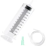 Idota Ölabsaugpumpe 1000ml, Spritze mit Schlauch, Ölspritze KFZ, 1 Liter Spritze Öl für Auto Bremsflüssigkeit Getriebeöle Kühlmittel Motor (Weiß)
