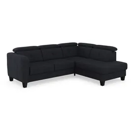sit&more Ecksofa SIT & MORE "Belluci L-Form", blau (tiefblau), B:249cm H:85cm T:195cm, Sofas, Ecksofa, inklusive Federkern, wahlweise mit Bettfunktion und Bettkasten