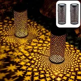 Marrakesch Orient & Mediterran Interior 2er Set Solarlaterne Solar Laterne Joran Schwarz