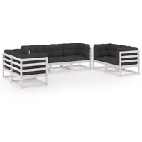 vidaXL Modell 14 Loungeset Kiefer weiß