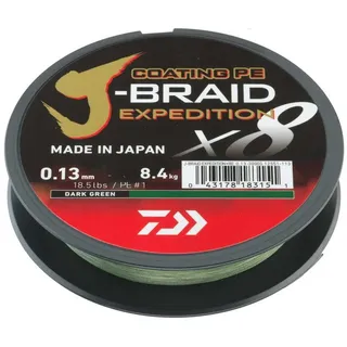 Daiwa J ́braid Expedition X8E 0,13mm 300m Dark Green