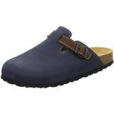 AFS-Schuhe 3900 Herren Clogs, Bequeme Hausschuhe für Männer, Pantoffeln aus Leder, Made in Germany (48 EU, Navy Nubuk) - 48 EU