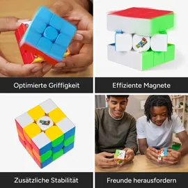 Spin Master Rubik’s Zauberwürfel, 3x3 magnetischer Speed-Würfel, Knobelaufgabe, herausforderndes Denkspiel, ab 8 Jahren