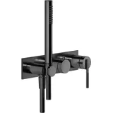 GESSI Ingranaggio Einhebelmischer Dusche/Wanne eckig Metall Schwarz PVD 63543706