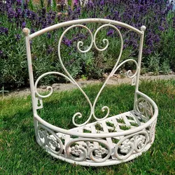 Deko-Wandregal AMBIENTE HAUS, weiß, B:32cm H:27cm T:17cm, Metall, Regale, für Deko / Pflanzen Outdoor geeignet