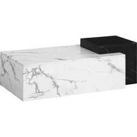 FineBuy Couchtisch FineBuy Sofatisch Weiß 120 cm Marmor Optik