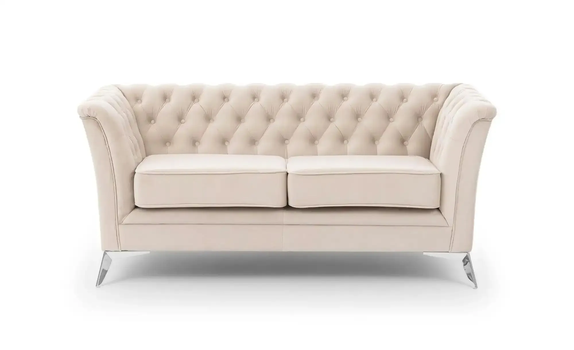 S-STYLE Chesterfield Einzelsofa  Wilhelm ¦ beige ¦ Maße (cm): B: 175 H: 78