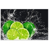 Artland Küchenrückwand »Limone mit Spritzwasser«, (1 tlg.), Alu Spritzschutz mit Klebeband, einfache Montage, grün