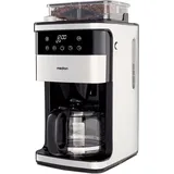 Medion Kaffeemaschine mit Mahlwerk und Glaskanne (1,5 Liter, max. 12 Tassen, 8 Mahlstufen, max. 1050 Watt, 24 Stunden Timer, LED Display, Tropfstop...