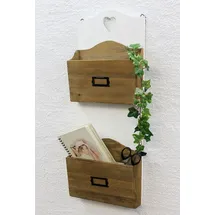 DanDiBo Ambiente Dandibo Wandregal Mit Herz 12028 Regal 60 cm Vintage Shabby Landhaus Weiß