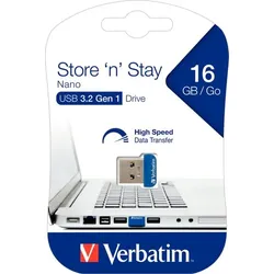 Verbatim Speicherstick Nano USB-3.0, 16 GB, Farbe blau