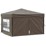 vidaXL Partyzelt Faltbar mit Seitenwänden Taupe 3 x 3 m