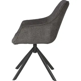 bene living Möbelset Baumkantentisch Catania, 6er Set Diningsessel San Carlo dunkelgrau - Dunkelgrau