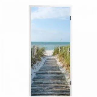 nikima Wandtattoo TB-04 selbstklebendes Türbild – Ostseeweg (PVC-Folie), 0,9 x 2 m selbstklebende Folie bunt
