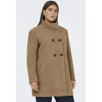 ONLY CARMAKOMA Kurzmantel ONLY CARMAKOMA "CARNEWSOPHIA WOOL COAT OTW", Damen, Gr. L, braun (cocoa créme detail:melange), Web, Obermaterial: 70% Polyester, 30% Wolle, meliert, Mäntel Kurzmantel