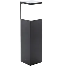 Nowa Außenleuchte Standlampe Außen Stehlampe anthrazit Wegeleuchte Aluminium Glas, 1x E27 Fassung, LxBxH 14x12x40 cm