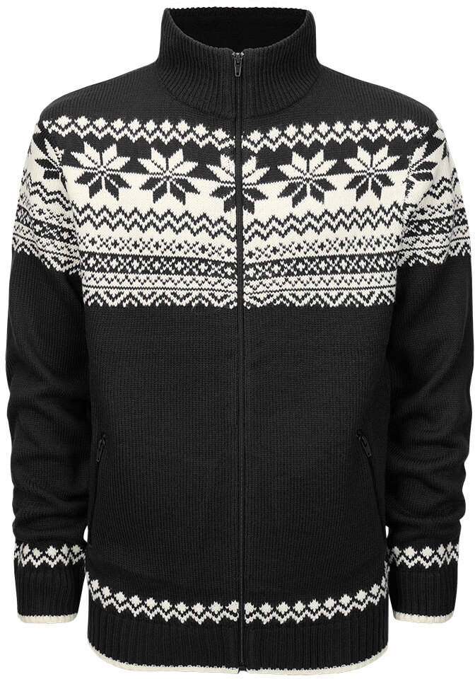 Brandit Cardigan Norweger Strickjacke schwarz, Größe L