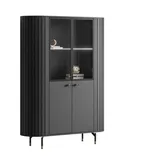lookway Vitrine ELODIE 112 x 155 x 40 cm Schwarz