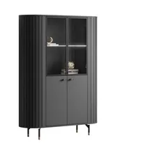 lookway Vitrine ELODIE 112 x 155 x 40 cm Schwarz