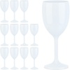 Weingläser Kunststoff 12er Set, bruchfest, BPA-frei, Mehrweg Cocktailgläser, Camping Kunststoffgläser, weiß
