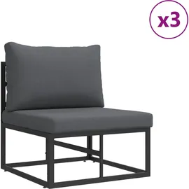 vidaXL Garten-Lounge-Set 8-tlg. schwarz Aluminium