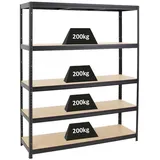 Proregal Schwerlastregal Schwarz Metall, Rechteckig, 150x180x45 cm, Freizeit, Heimwerken, Werkstatt, Schwerlastregale