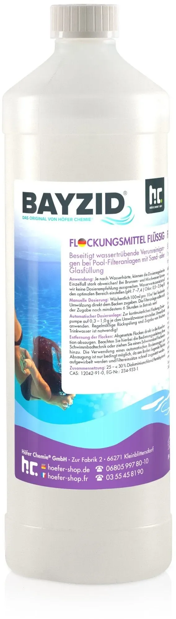 6x 1 L Floculant liquide  en bouteille de 1 L