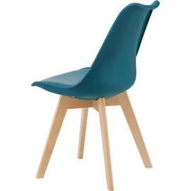 [en.casa] Esszimmerstuhl Fläten Kunstleder Türkis 6er Set