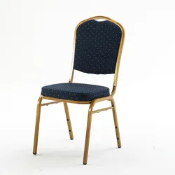 BIG Möbel GmbH Bankettstuhl GALA Blau – Stapelbar, Goldenes Stahlgestell, 6 cm Polsterung