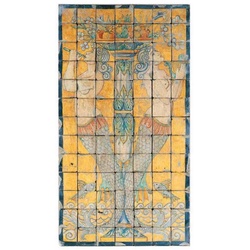 Casa Padrino Luxus Barock Deko Wandgemälde Meerjungfrauen Mehrfarbig 70 x H. 130 cm - Handgefertigte & Handbemalte Naturstein Mosaik Fliesen - Barock Wanddeko - Edel & Prunkvoll