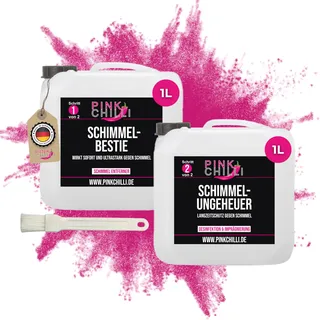 Pink Chilli Schimmelschutz Set 2 x 1l - Schimmelabwehrmittel Badezimmer mit Langzeitschutz - Schimmelvorbeugung Wand ohne schädliche Chemikalien - Schimmelbekämpfungsmittel - Schimmelreiniger