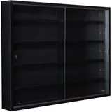 Inter Link - Sammlervitrine - Hängevitrine - Wandregal - Glasvitrine - Wandvitrine - Hängeregal - Schaukasten - MDF - Schwarz (80x60x9.5 cm) Blacklava