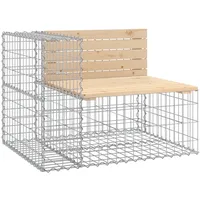 VidaXL Gartenbank aus Gabionen 92x71x65,5 cm Massivholz Kiefer