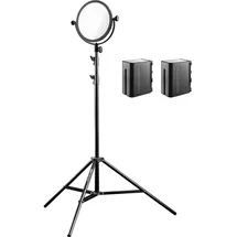 Walimex pro Soft LED 300 Round Bi Color Set2 (Flächenleuchte), Dauerlicht, schwarz