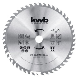 kwb Kreissägeblatt Baukreissägeblatt 315 x 30, Sägeblatt für