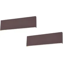 meine wunschleuchte Flache LED Wandlampen Up and Down Light Rostoptik dimmbar 2er Set Flurlampe 28cm