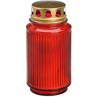 Bolsius Grabkerzen aus Glas, rot, Brenndauer ca. 100 Stunden, 143x19 mm