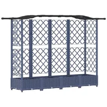 vidaXL Hochbeet mit Rankgitter und Dach 203,5 x 40 x 125 cm Grau