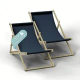 HAGO Liegestuhl Dunkelgrün Liege Stuhl Strand Strandliege Sonnenliege Gartenliege Klappstuhl Lounge Chill 2 Stück
