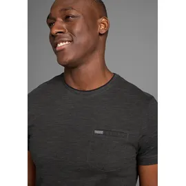 Bruno Banani T-Shirt Mit Doppelkragen und Zierbrusttasche grau M (48/50)