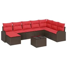 vidaXL Gartenlounge-Set 9-tlg. braun