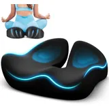 Sitzkissen, Orthopädischer Sitzring, Steißbein-Sitzkissen, Keilkissen, Memory-Schaum Sitzkissen, Keilkissen zur Rückenentlastung, für Auto, Sof... - Schwarz