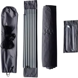 Explorer Sonnensegel 3x4m rechteckig wasserabweisend mit Stangen, Leinen und Heringen Sonnenschutz UPF80+ UV Schutz nach Standard 801 in anthrazit für Balkon Garten Terrasse