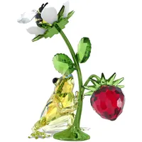 Swarovski Idyllia Frosch, Biene und Erdbeere, Verspiele Kristallfigur mit Mehrfarbigen, Strahlenden Swarovski Kristallen